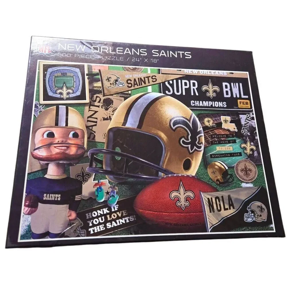 NFL New Orleans Saints Puzzle Superbowl Retro Series 500 Piece Puzzle